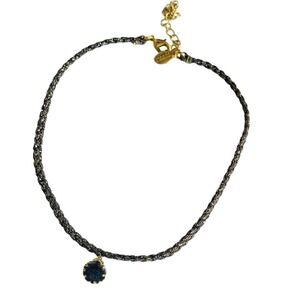 Sogoli Necklace Choker Druzy Crystal Silver Metal Retired Collar Y2K Delicate
